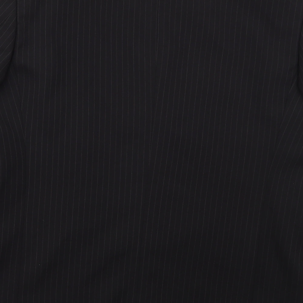 Taylor & Wright Mens Black Striped Polyester Jacket Suit Jacket Size 42