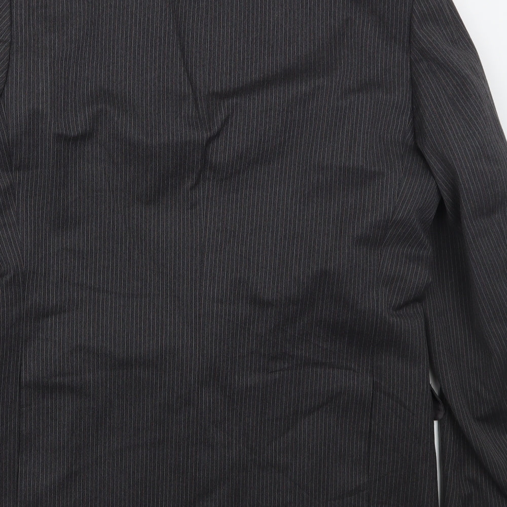 St Michael Mens Grey Striped Wool Jacket Suit Jacket Size 42