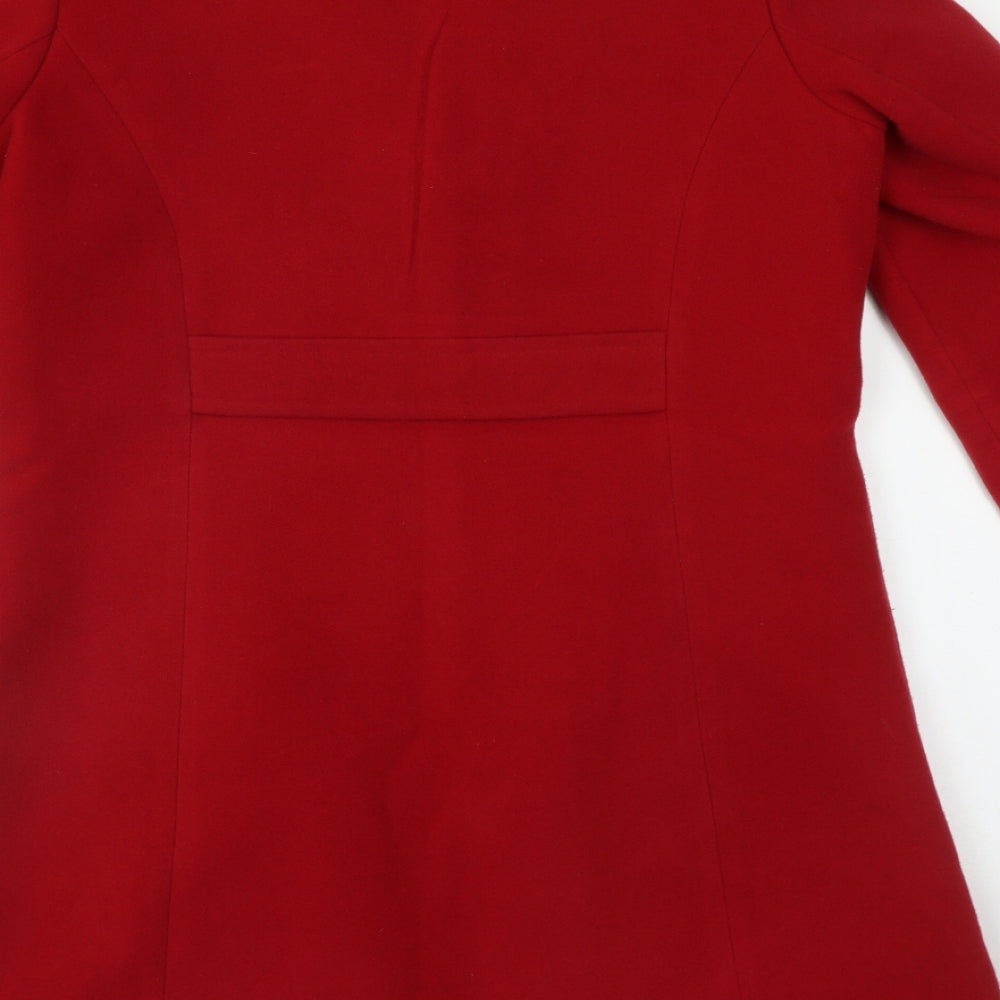 Mystify Womens Red Overcoat Coat Size 12 Button