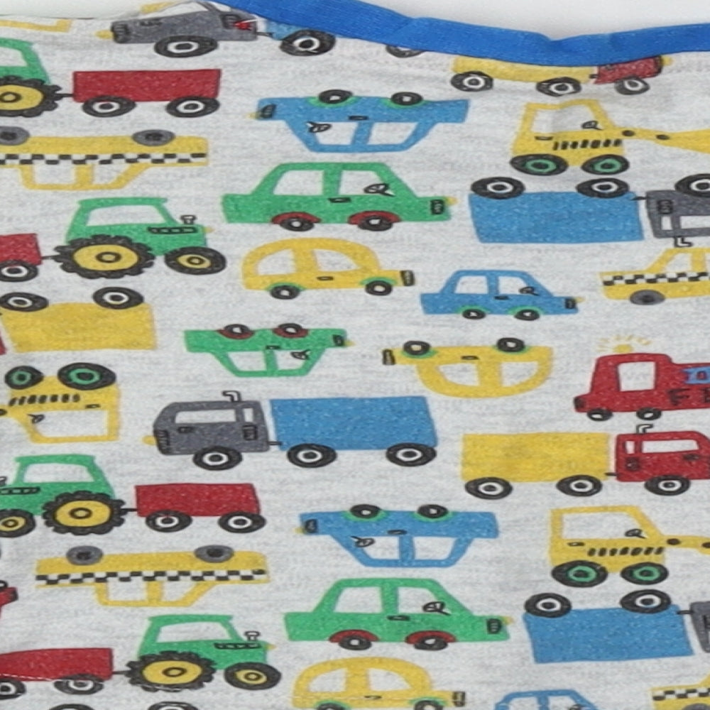 Primark Boys Multicoloured Cotton Basic Casual Size 6-9 Months Round Neck Button - Cars