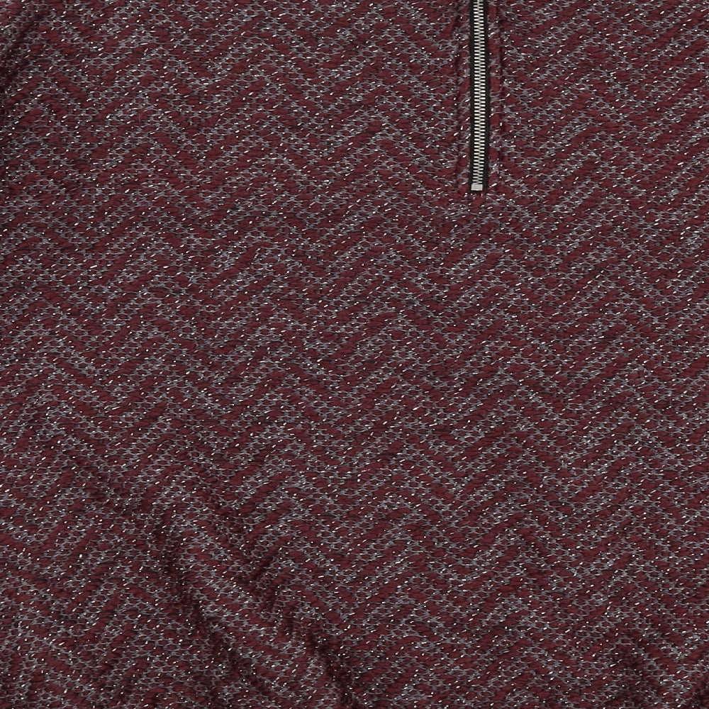 NEXT Womens Red Round Neck Acrylic Pullover Jumper Size 14