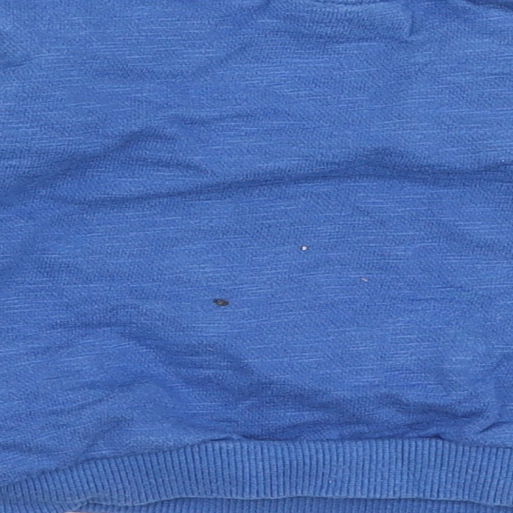 Next Boys Blue 100% Cotton Pullover Jumper Size 0-3 Months Snap - Dinosaur