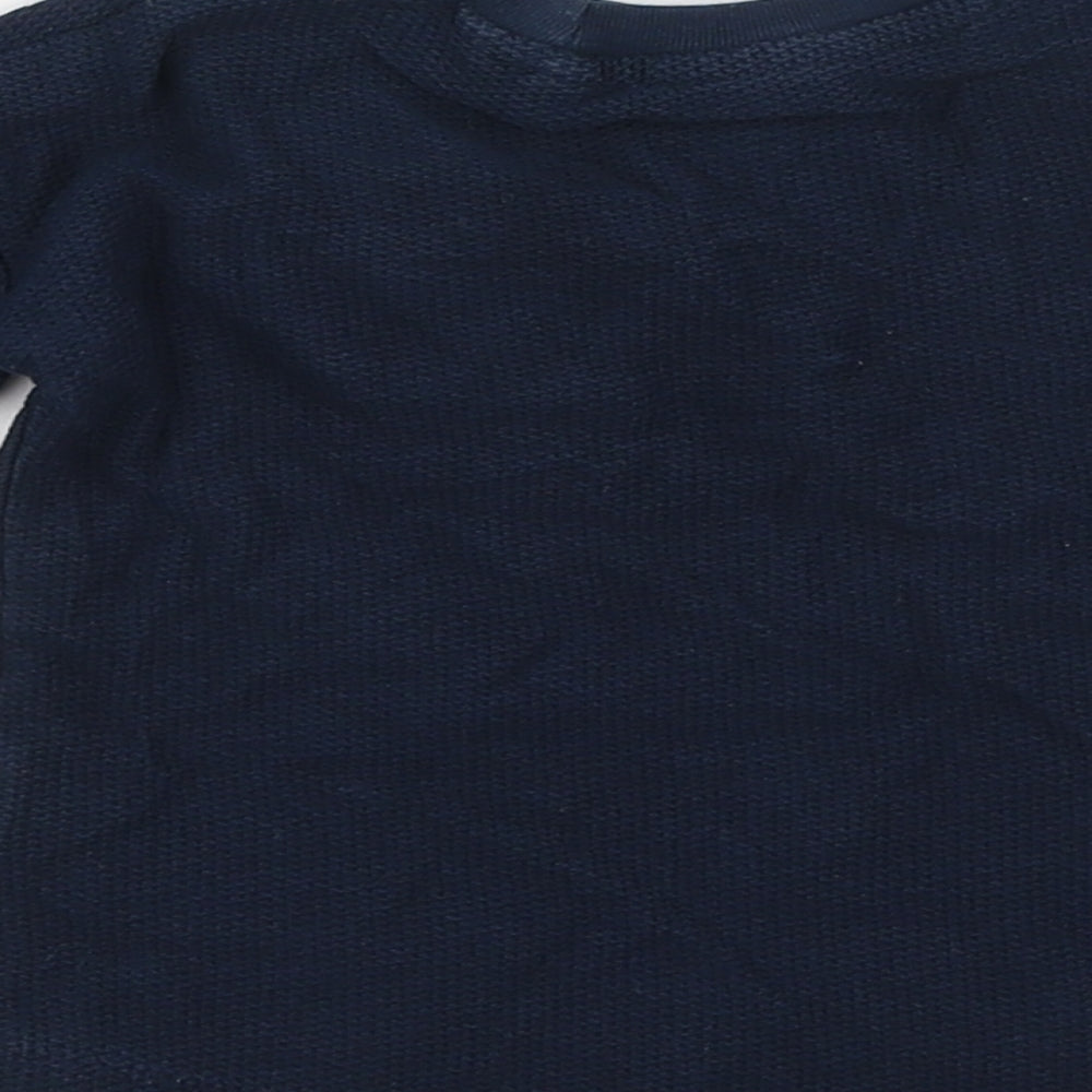 Next Boys Blue 100% Cotton Pullover T-Shirt Size 3-6 Months Round Neck Pullover