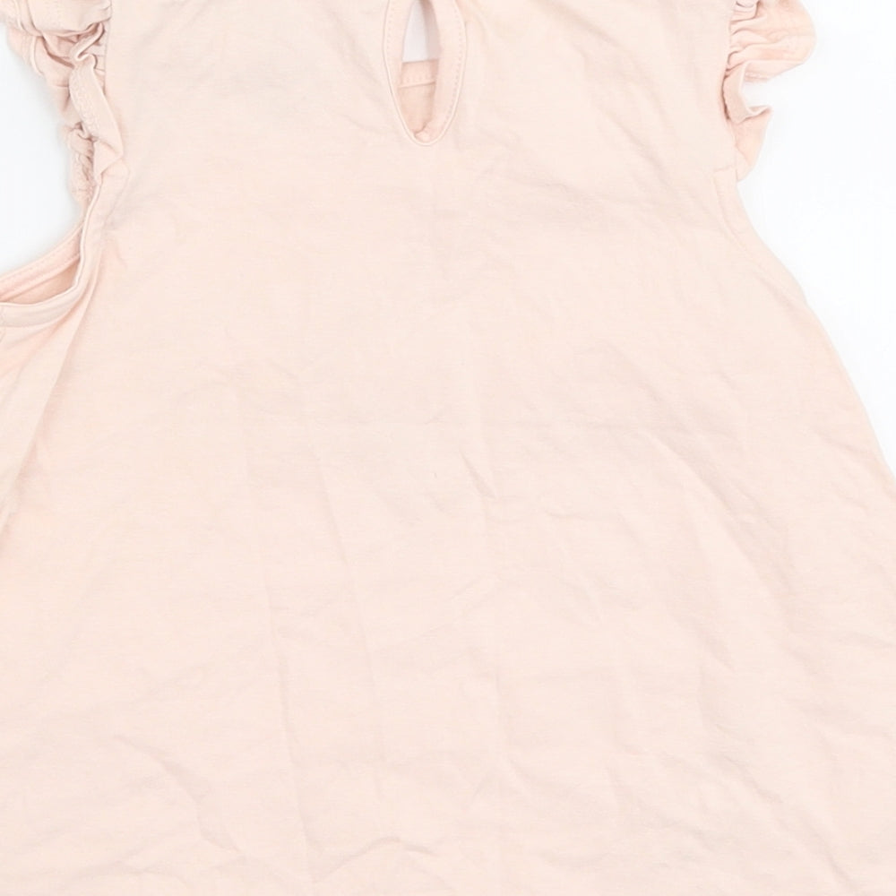 Savannah Girls Pink Cotton Jersey T-Shirt Size 2 Years Round Neck Pullover - Mice