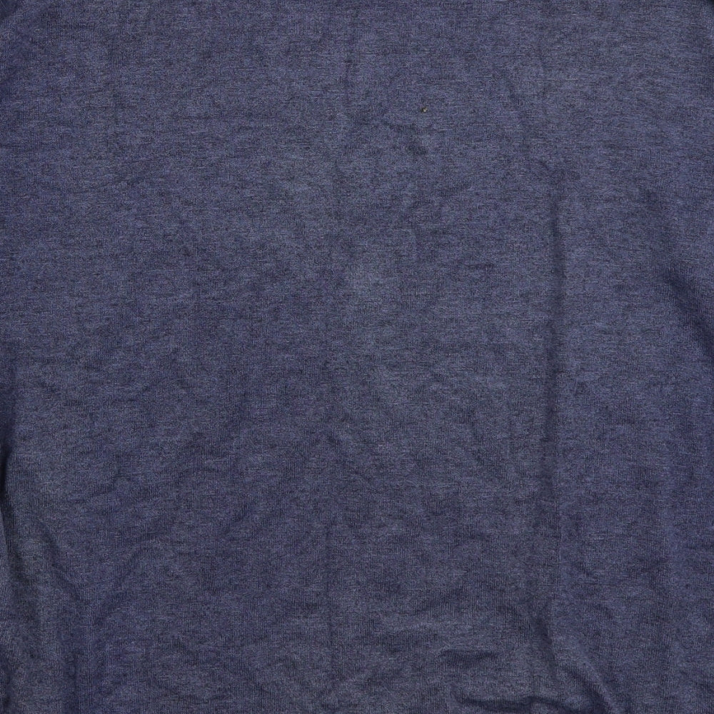 LV CLOTHING Womens Blue Scoop Neck Viscose Pullover Jumper Size L