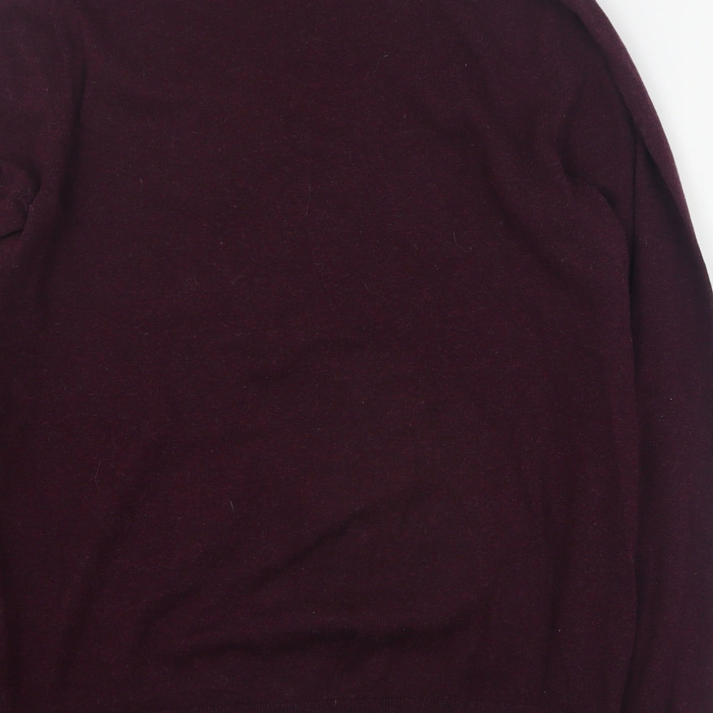 Burton Mens Purple V-Neck Cotton Pullover Jumper Size M