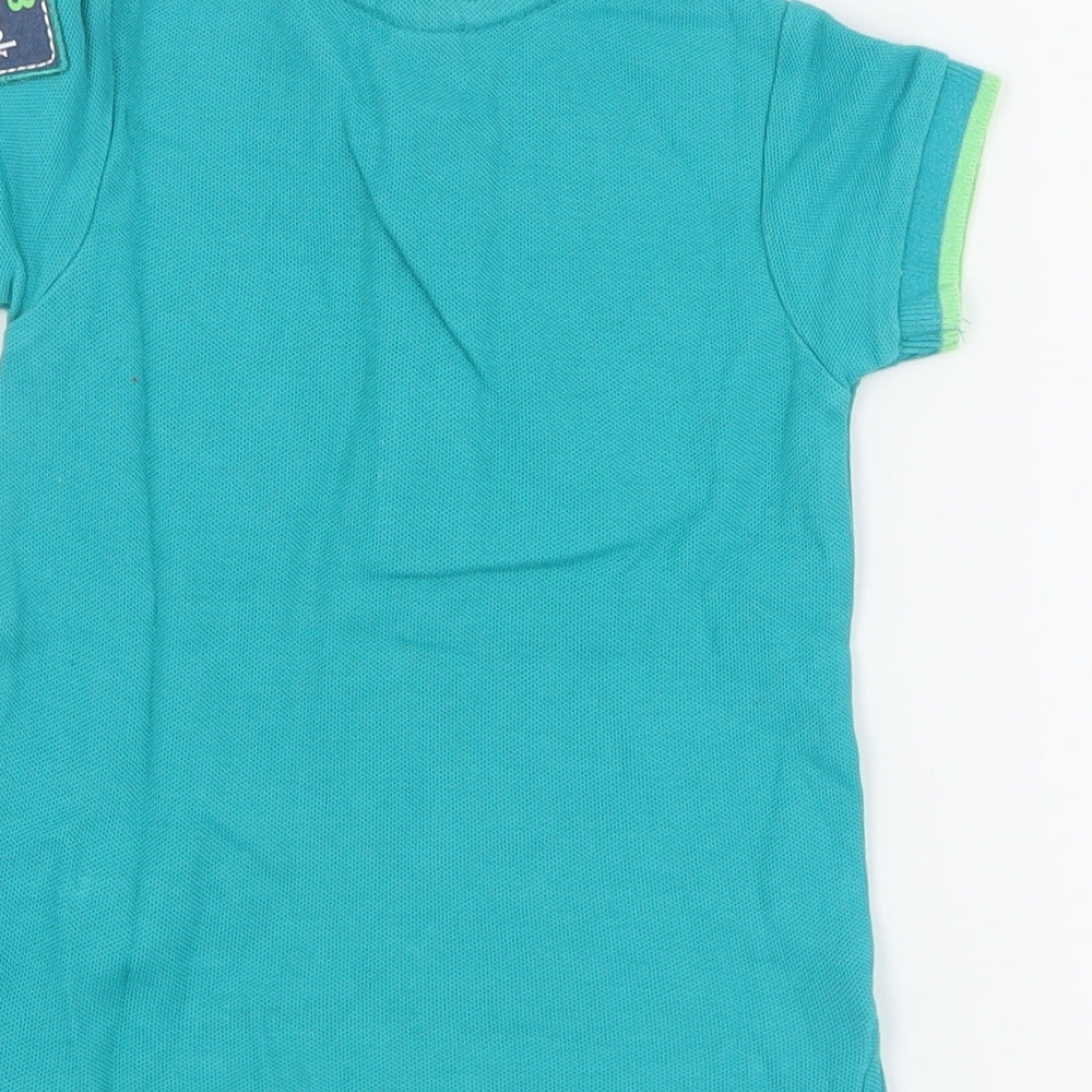 Dopo Dopo Baby Green 100% Cotton Basic Polo Size 6-9 Months Collared Button