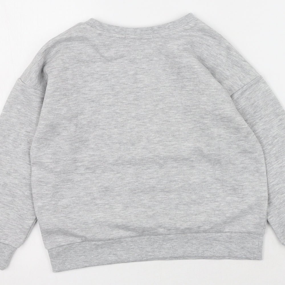 Primark Girls Grey Cotton Pullover Sweatshirt Size 6-7 Years