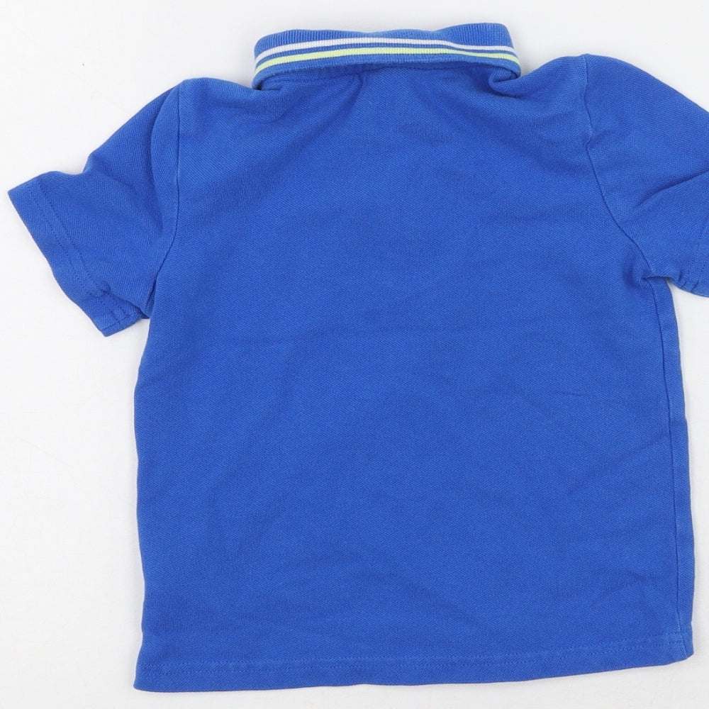 F&F Boys Blue Cotton Basic Polo Size 2-3 Years Collared