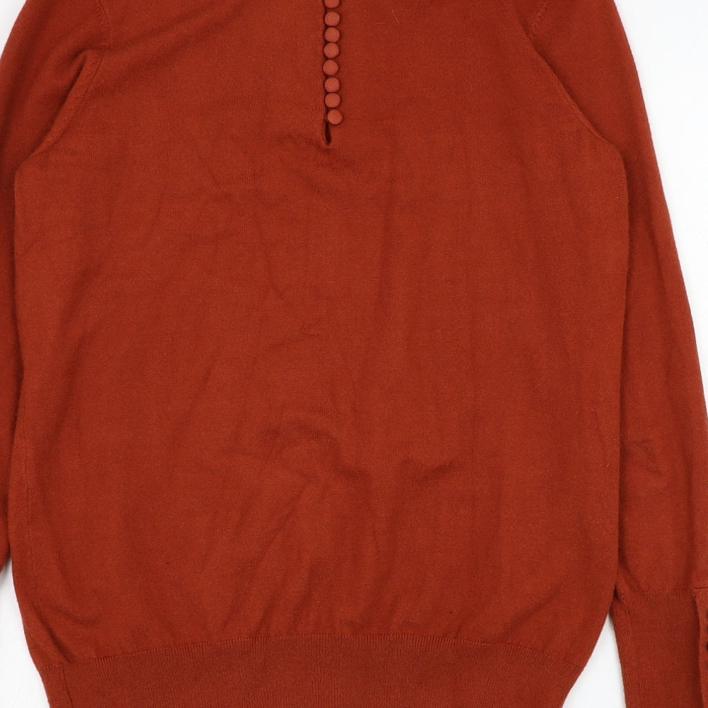 Savida Womens Brown Round Neck Viscose Pullover Jumper Size 12