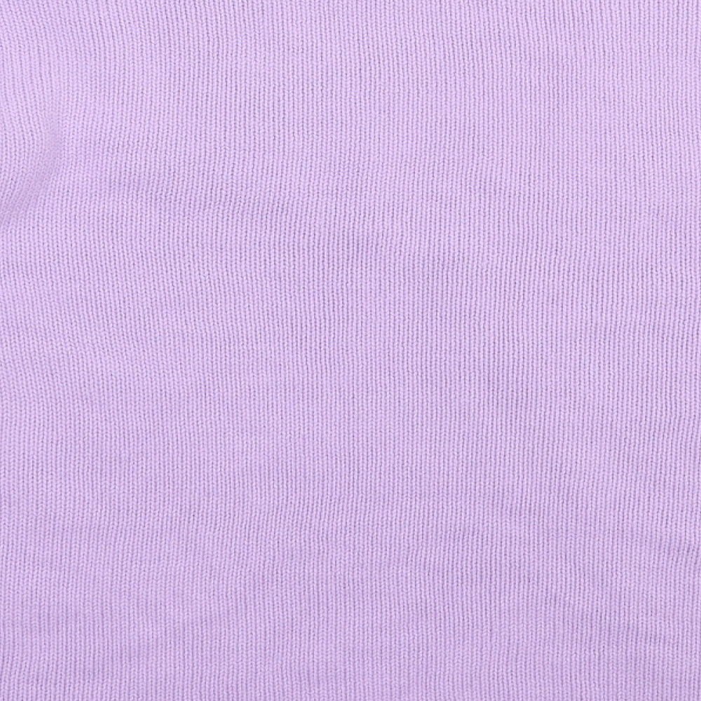 Wednesday's Girl Womens Purple Mock Neck Acrylic Pullover Jumper Size M