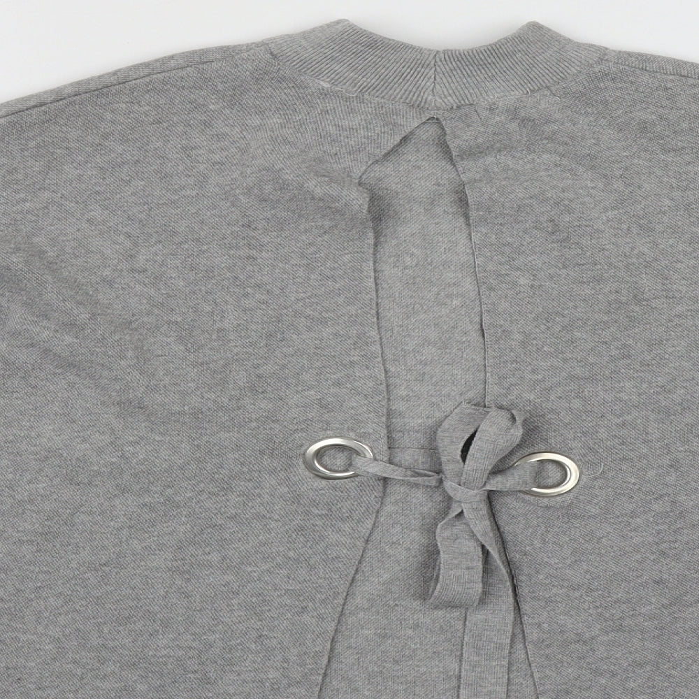 Bershka Womens Grey High Neck Polyester Pullover Jumper Size XS