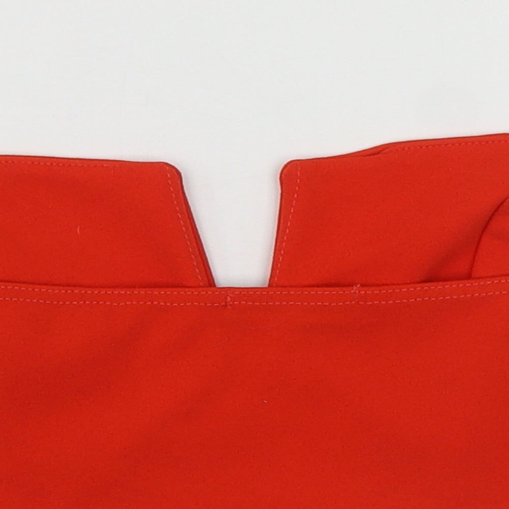 Misspap Womens Orange Polyester Cropped Blouse Size 10 V-Neck - Tube Top