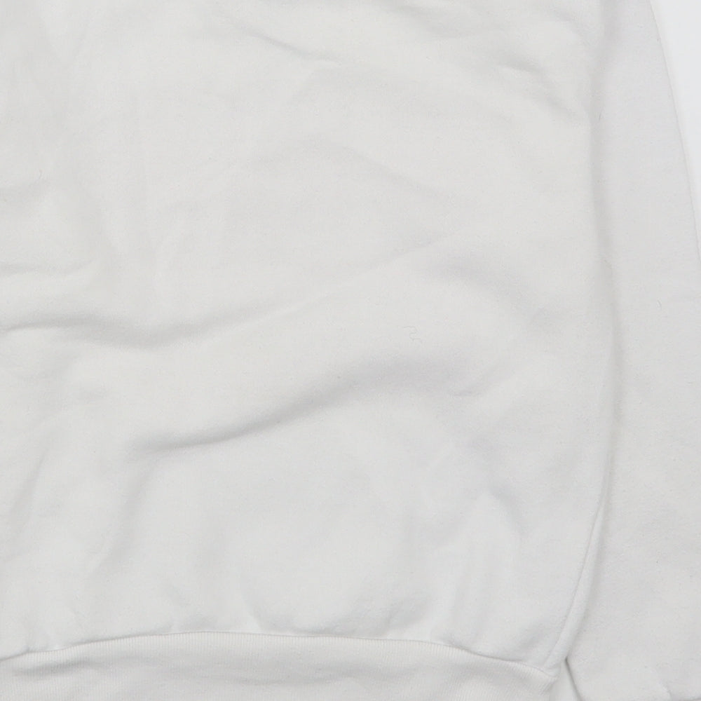 Primark Girls White Cotton Pullover Sweatshirt Size 9-10 Years Pullover