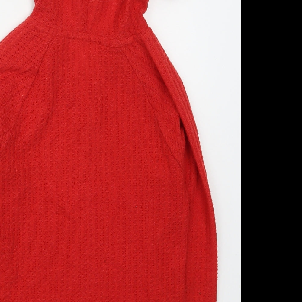 FOREVER 21 Girls Red Polyester Pullover Hoodie Size 7-8 Years Pullover