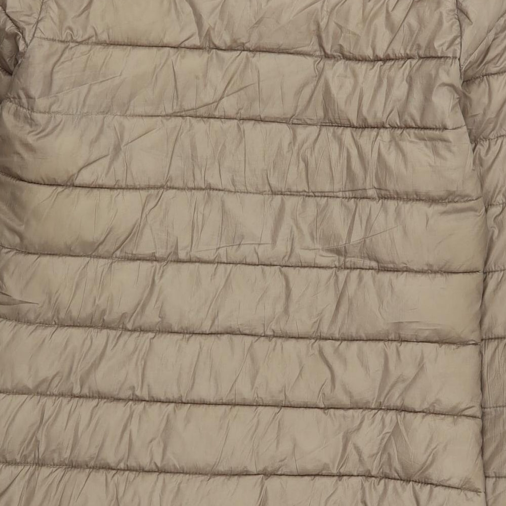 Dunnes Womens Brown Quilted Coat Size S Zip