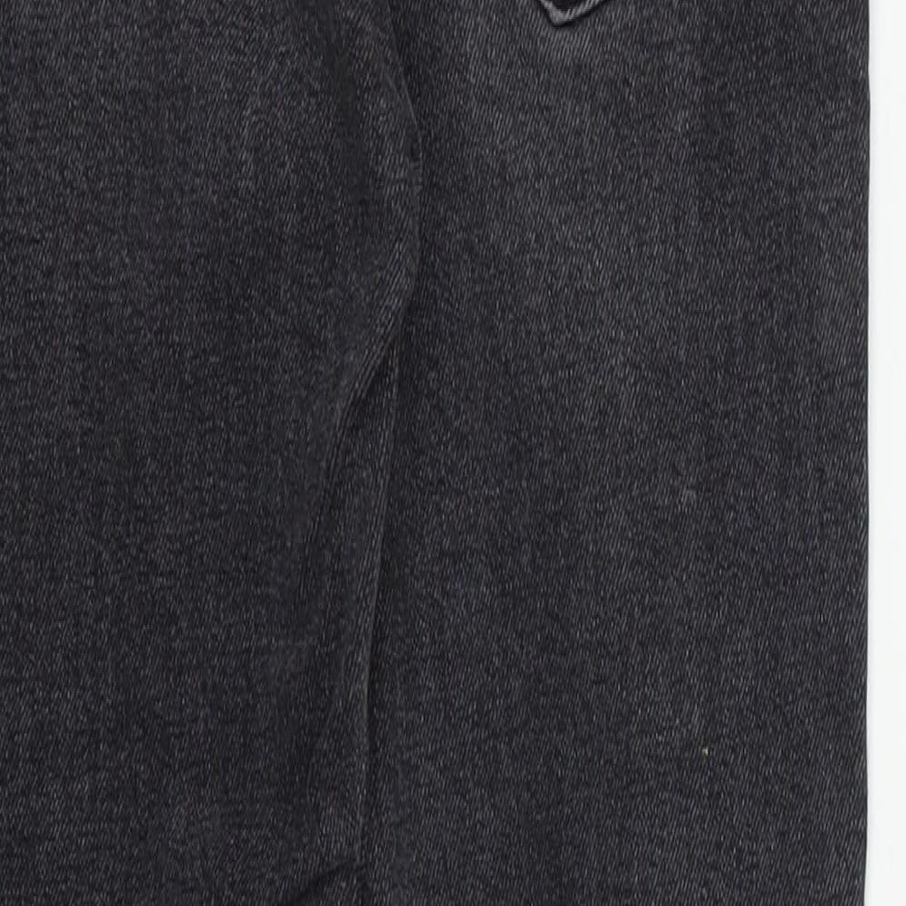 Zara Womens Grey Cotton Skinny Jeans Size 6 L26 in Regular Button - Distressed Hem
