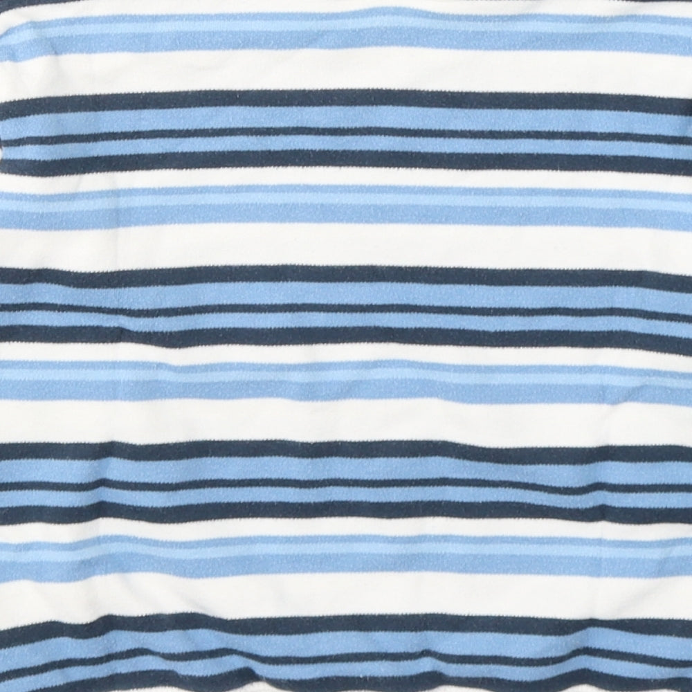 Next Boys White Striped Cotton Pullover Casual Size 6 Years Round Neck Pullover