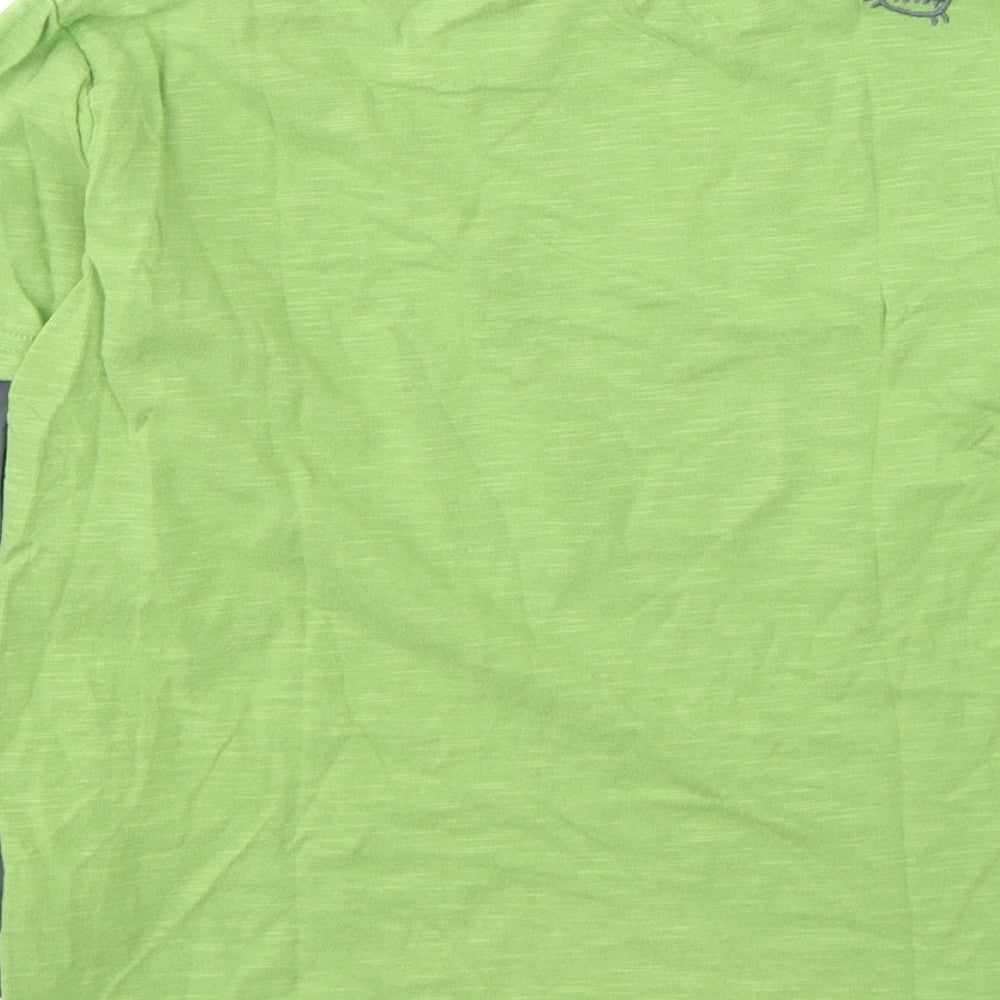 Next Boys Green Colourblock Cotton Pullover Casual Size 6 Years Round Neck Pullover - Piranha