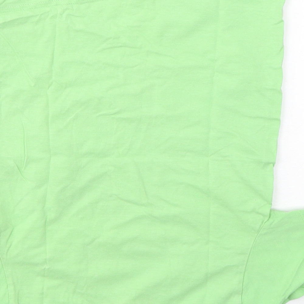 Cherokee Boys Green Cotton Basic T-Shirt Size 5-6 Years Round Neck Pullover - Homework
