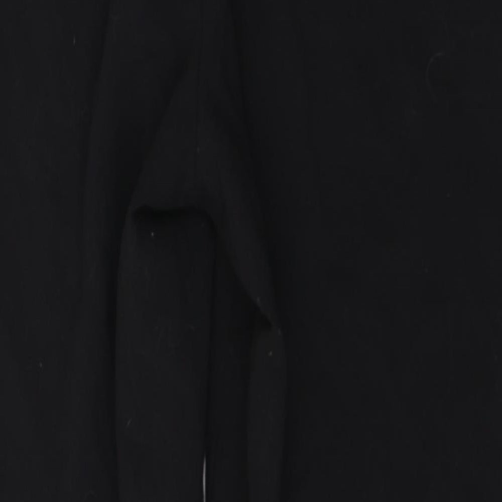 Papaya Womens Black Polyester Trousers Size 14 L28 in Regular Button