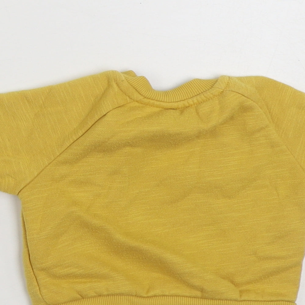 Primark Boys Yellow Cotton Pullover Jumper Size 0-3 Months Pullover - Believe in Adventure