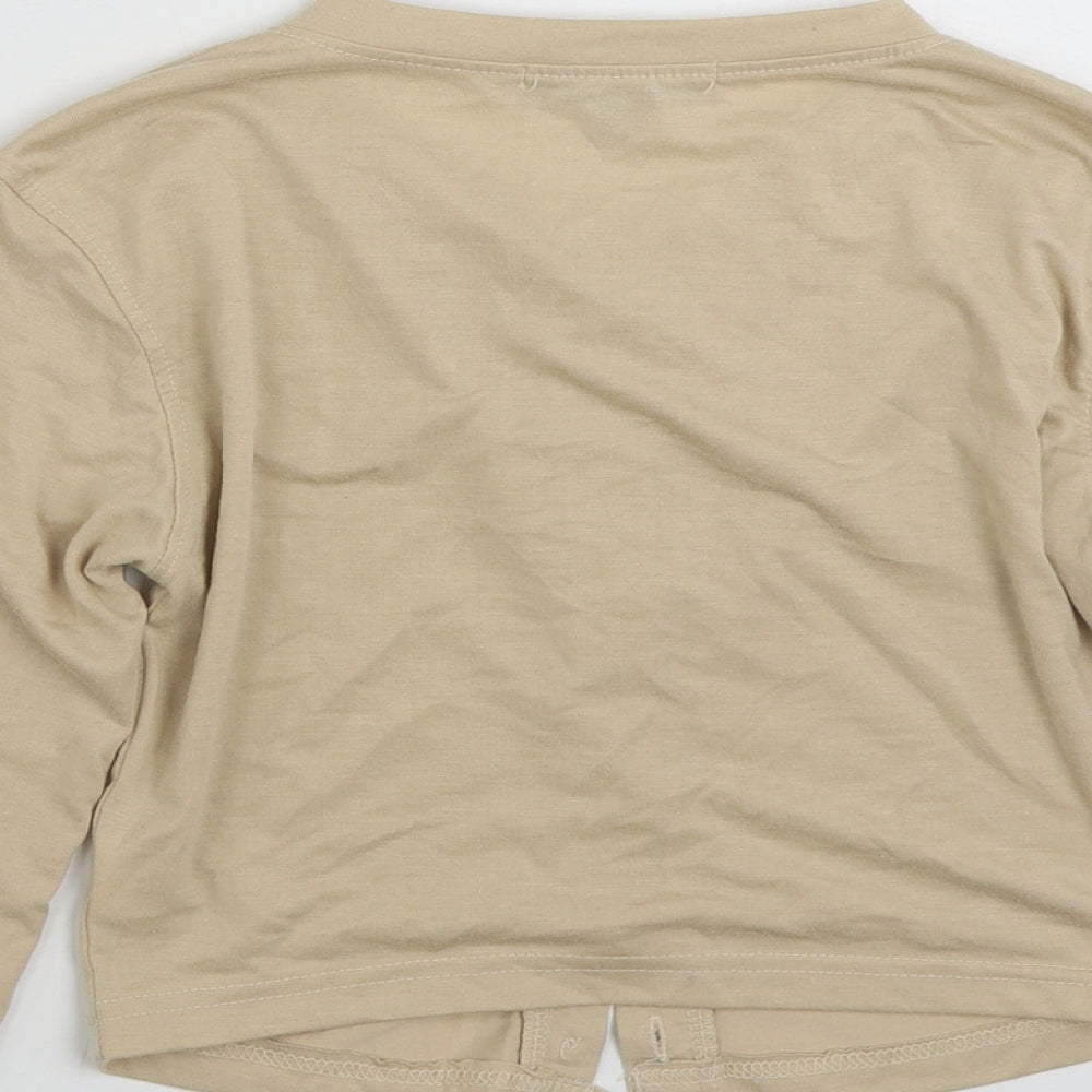 Missguided Womens Beige Polyester Cardigan Sweatshirt Size 10 Button
