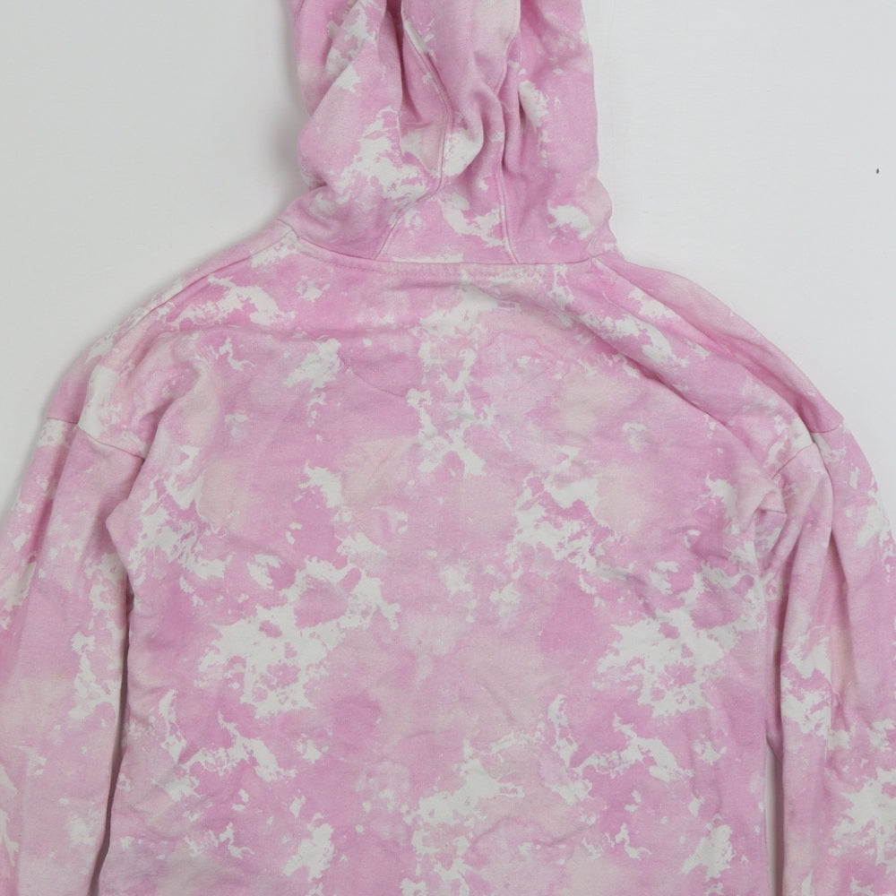 F&F Girls Pink Geometric Cotton Pullover Hoodie Size 9-10 Years Pullover - Believe