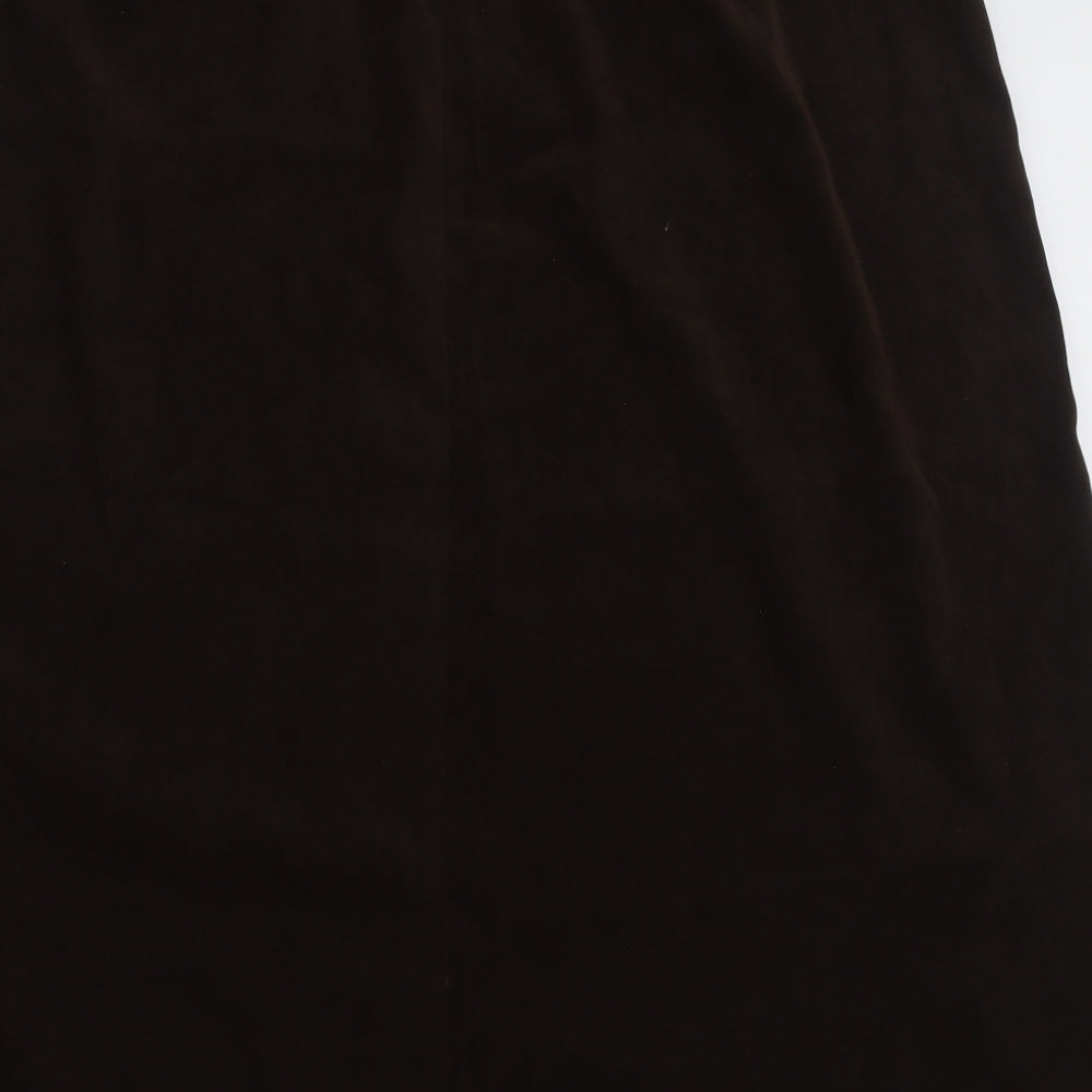essence Womens Brown Polyester Maxi Skirt Size 26 Zip