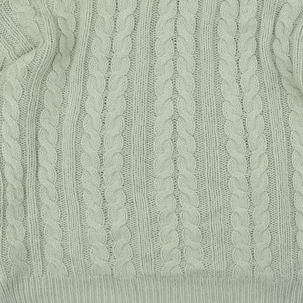 Primark Womens Green Round Neck Acrylic Pullover Jumper Size S