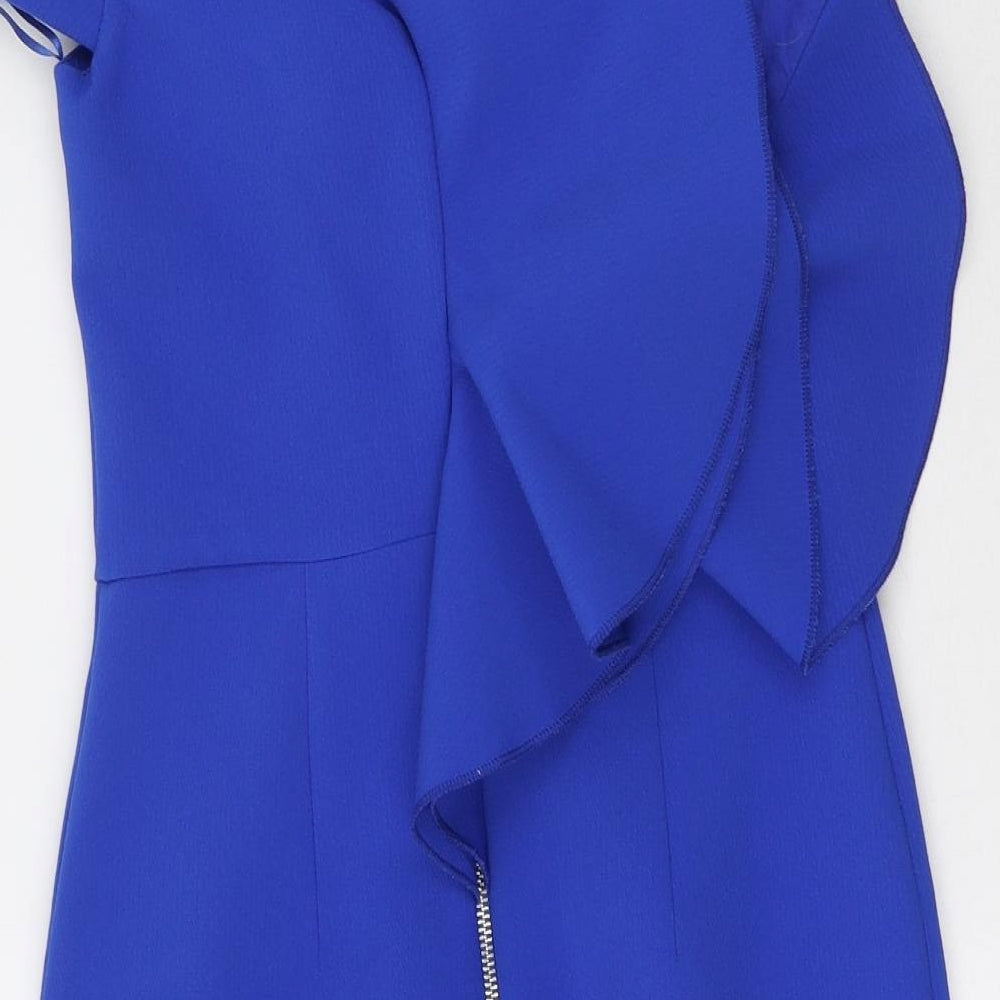 River Island Womens Blue Polyester Bodycon Size 6 Off the Shoulder
