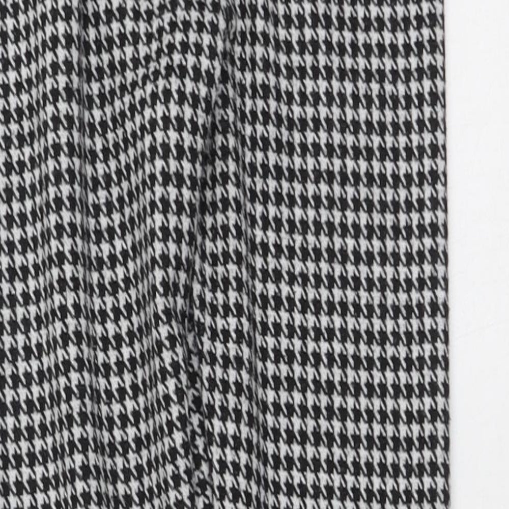 Preworn Girls Black Plaid Polyester Jegging Trousers Size 9 Months Regular