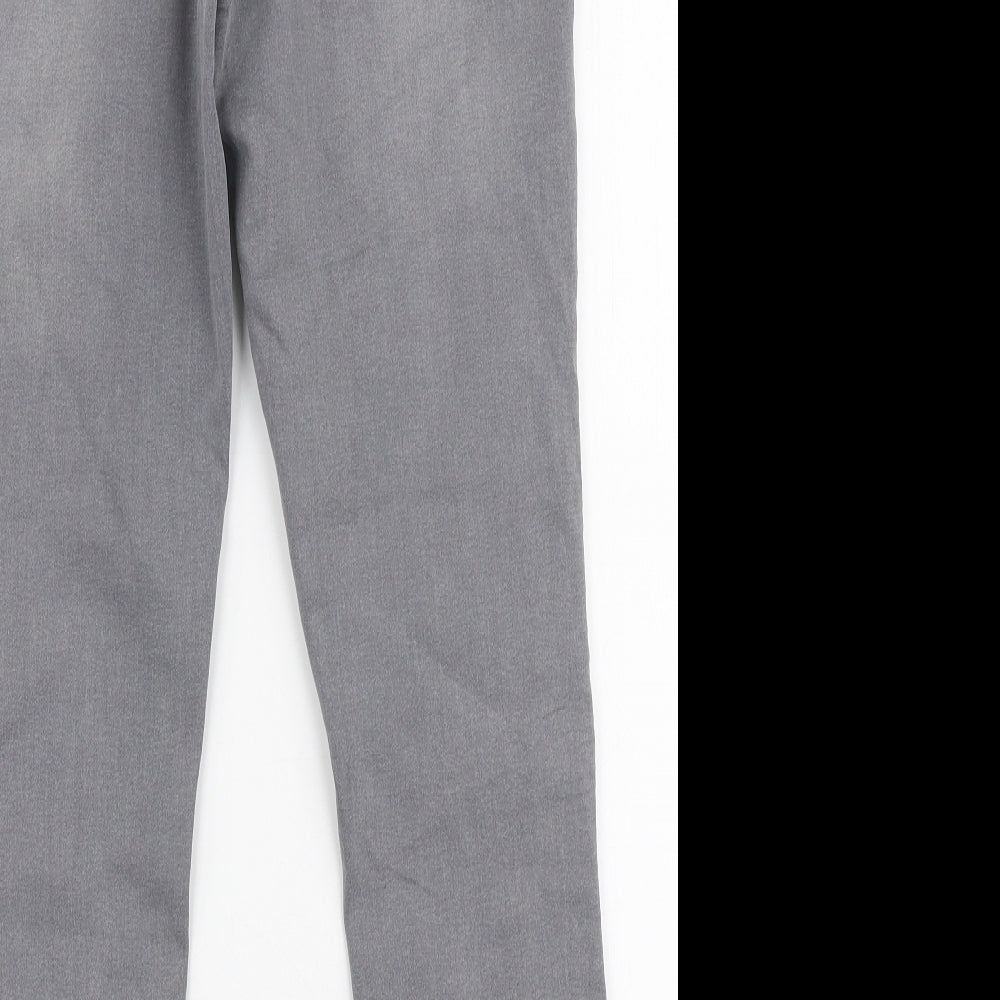 Papaya Womens Grey Cotton Skinny Jeans Size 12 L27 in Slim Zip