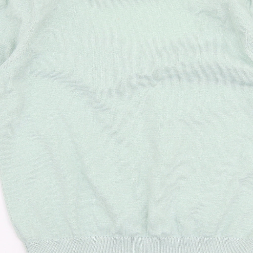Dunnes Stores Womens Green V-Neck Polyester Pullover Jumper Size XS