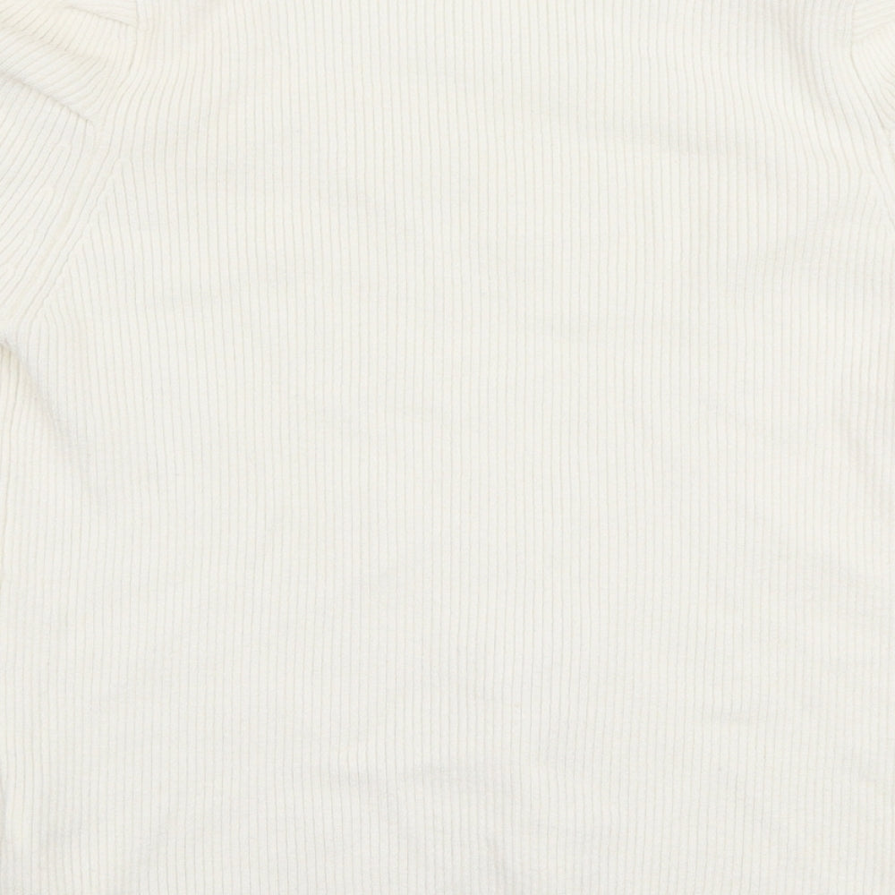 Primark Womens Ivory Square Neck Viscose Pullover Jumper Size L
