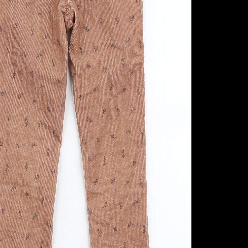 H&M Girls Beige Floral Cotton Jegging Jeans Size 5-6 Years Slim Pullover