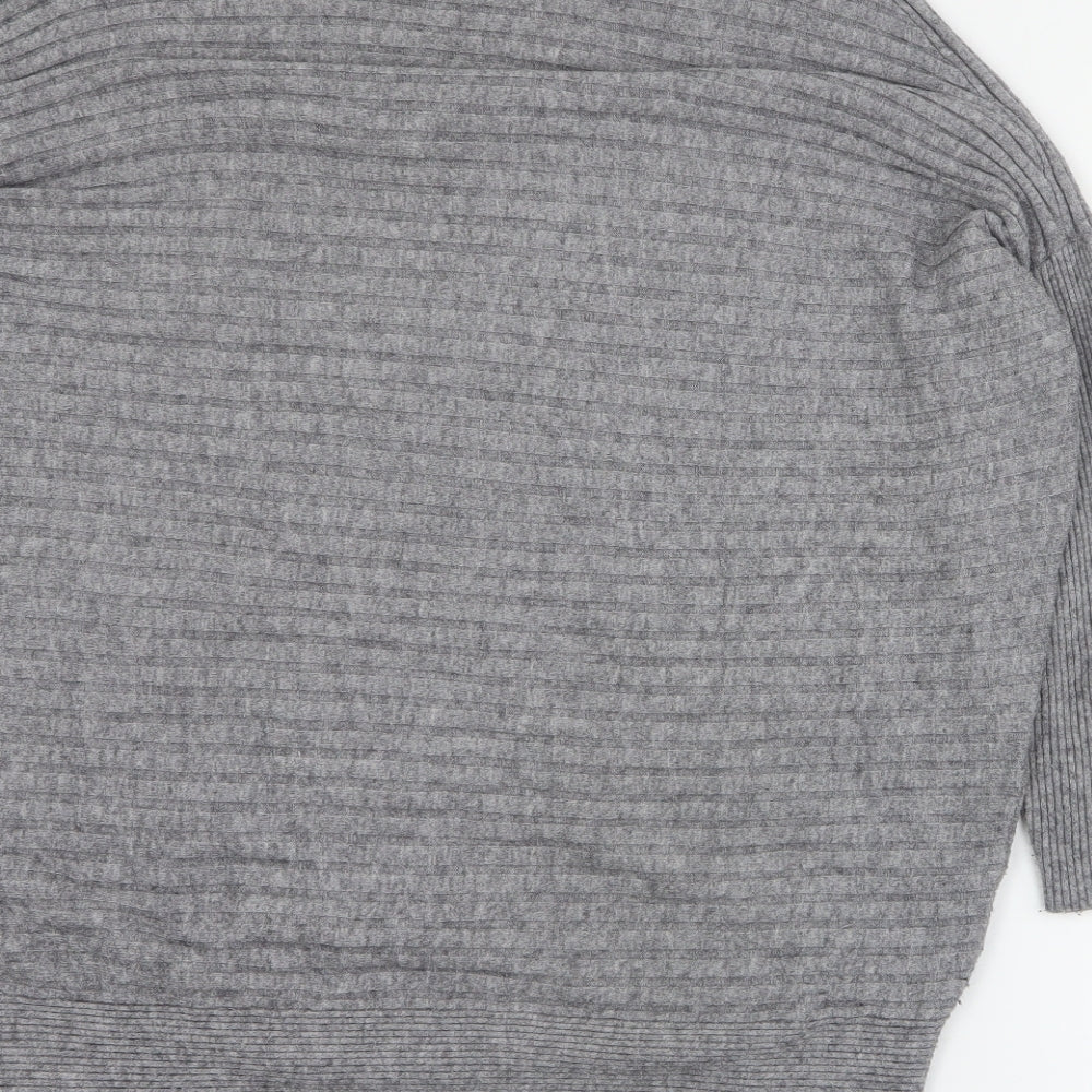 River Island Womens Grey Viscose Jumper Dress Size S Halter Pullover