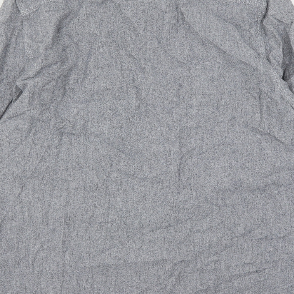 Morley Mens Grey Cotton Button-Up Size L Collared
