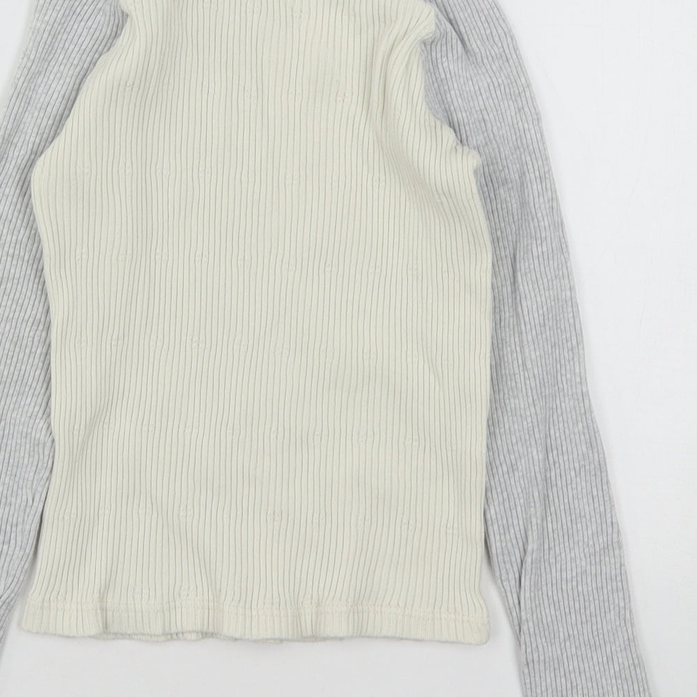 Zara Girls Multicoloured Cotton Basic T-Shirt Size 10 Years Round Neck