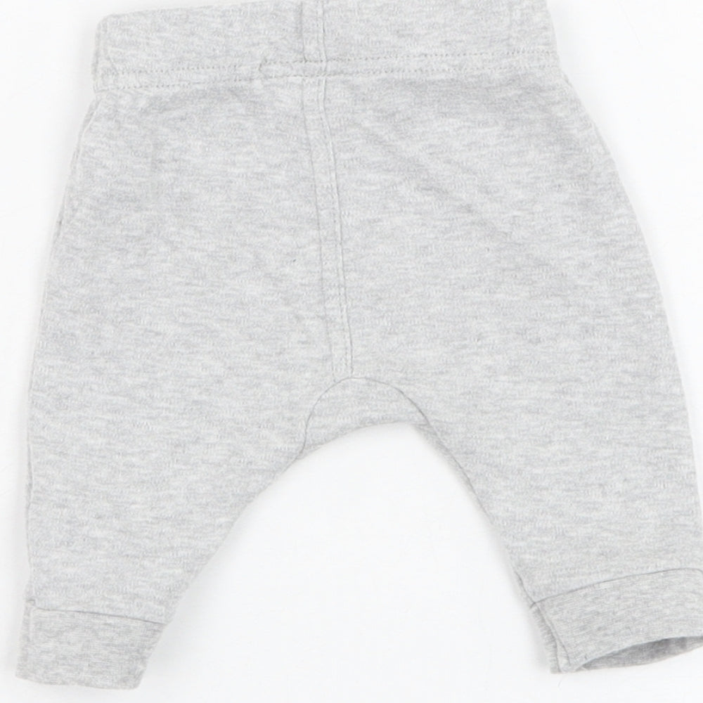 George Baby Grey Cotton Jogger Trousers One Size Pullover