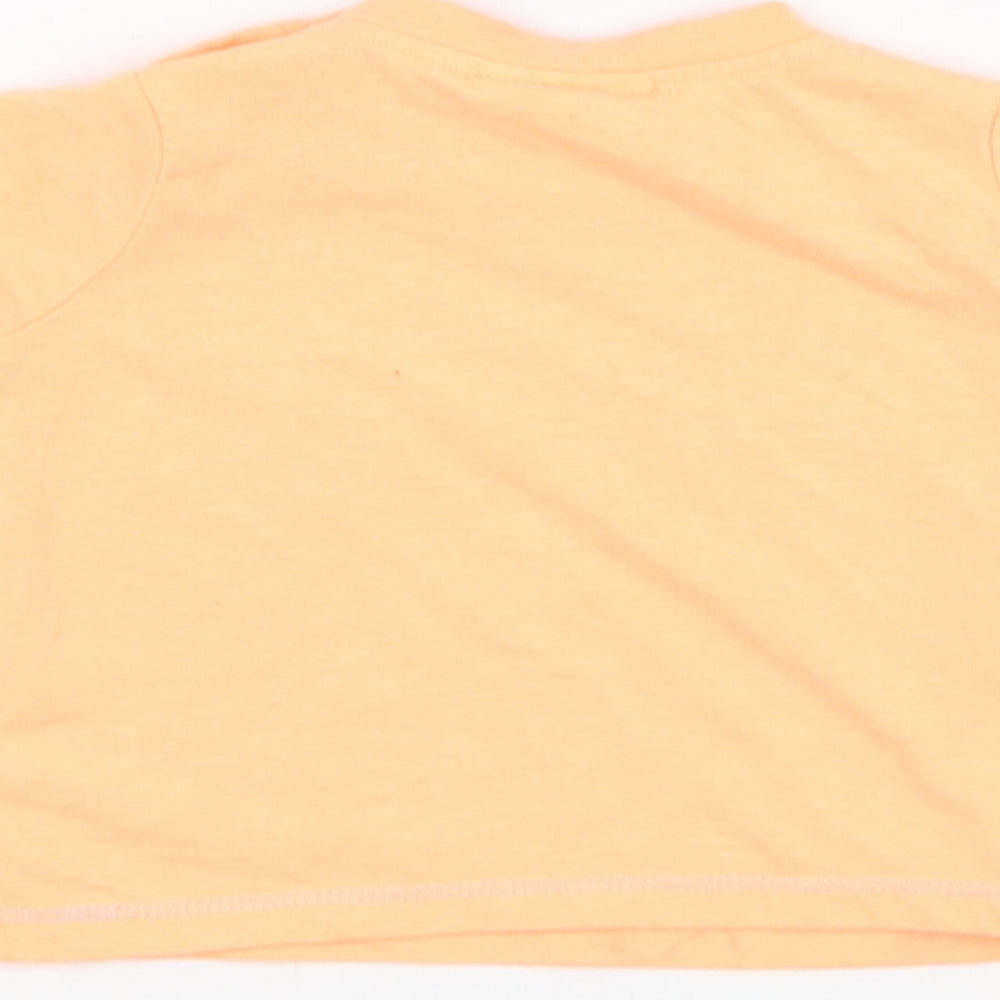 NEXT Boys Orange Cotton Basic T-Shirt Size 0-3 Months Round Neck Pullover - Crocodile
