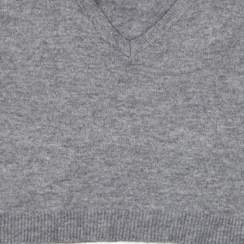 VERO MODA Womens Grey Round Neck Acrylic Pullover Jumper Size L