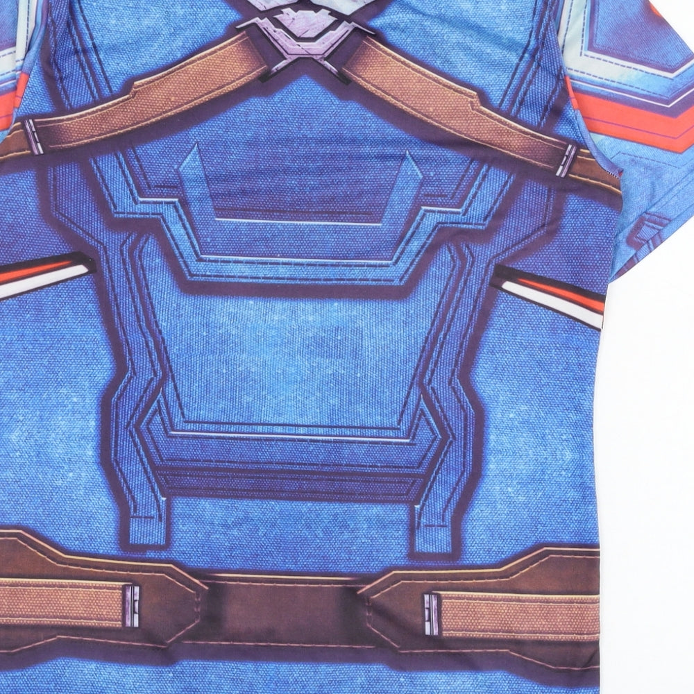 Zootop Bear Boys Blue Cotton Basic T-Shirt Size L Round Neck Pullover - Avengers