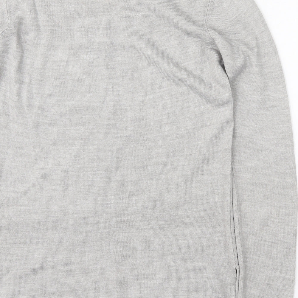 Atmosphere Womens Grey V-Neck Acrylic Pullover Jumper Size 8