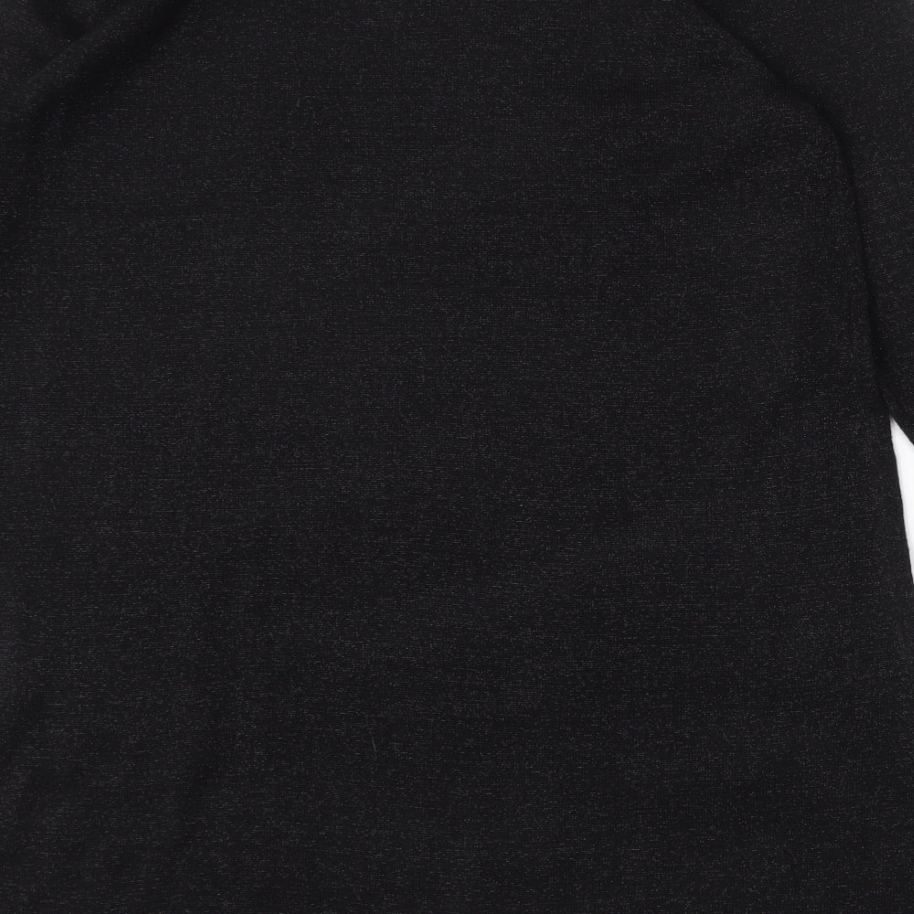 Wallis Womens Black Acrylic Trapeze & Swing Size L Round Neck
