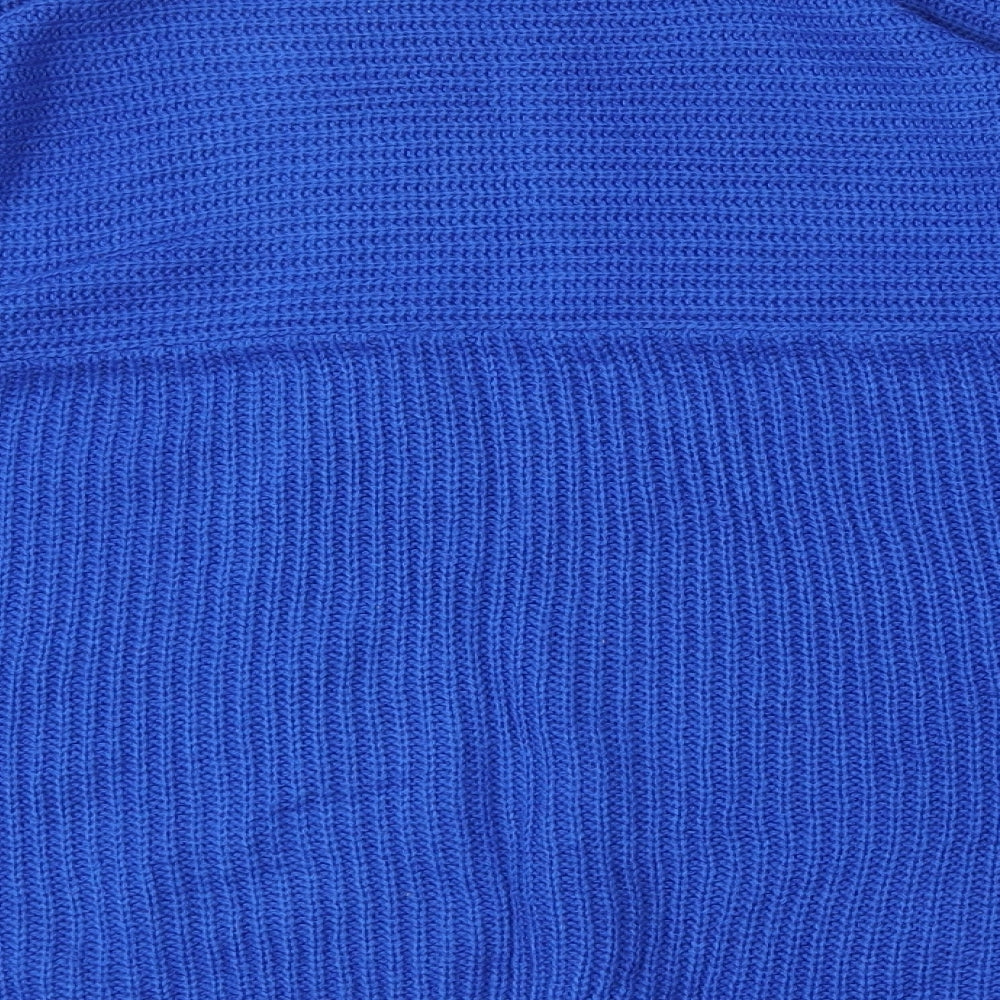 SheIn Womens Blue Round Neck Acrylic Pullover Jumper Size L