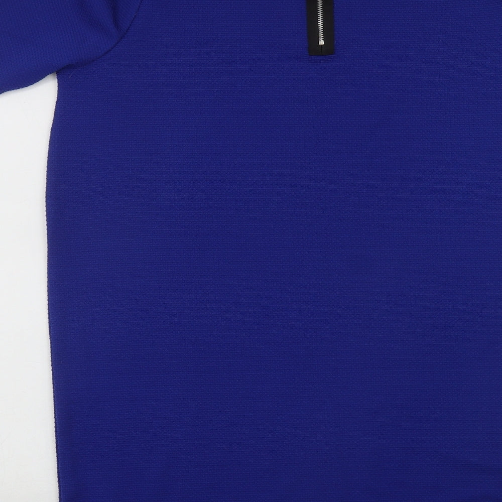 George Womens Blue Polyester A-Line Size 12 Round Neck Zip