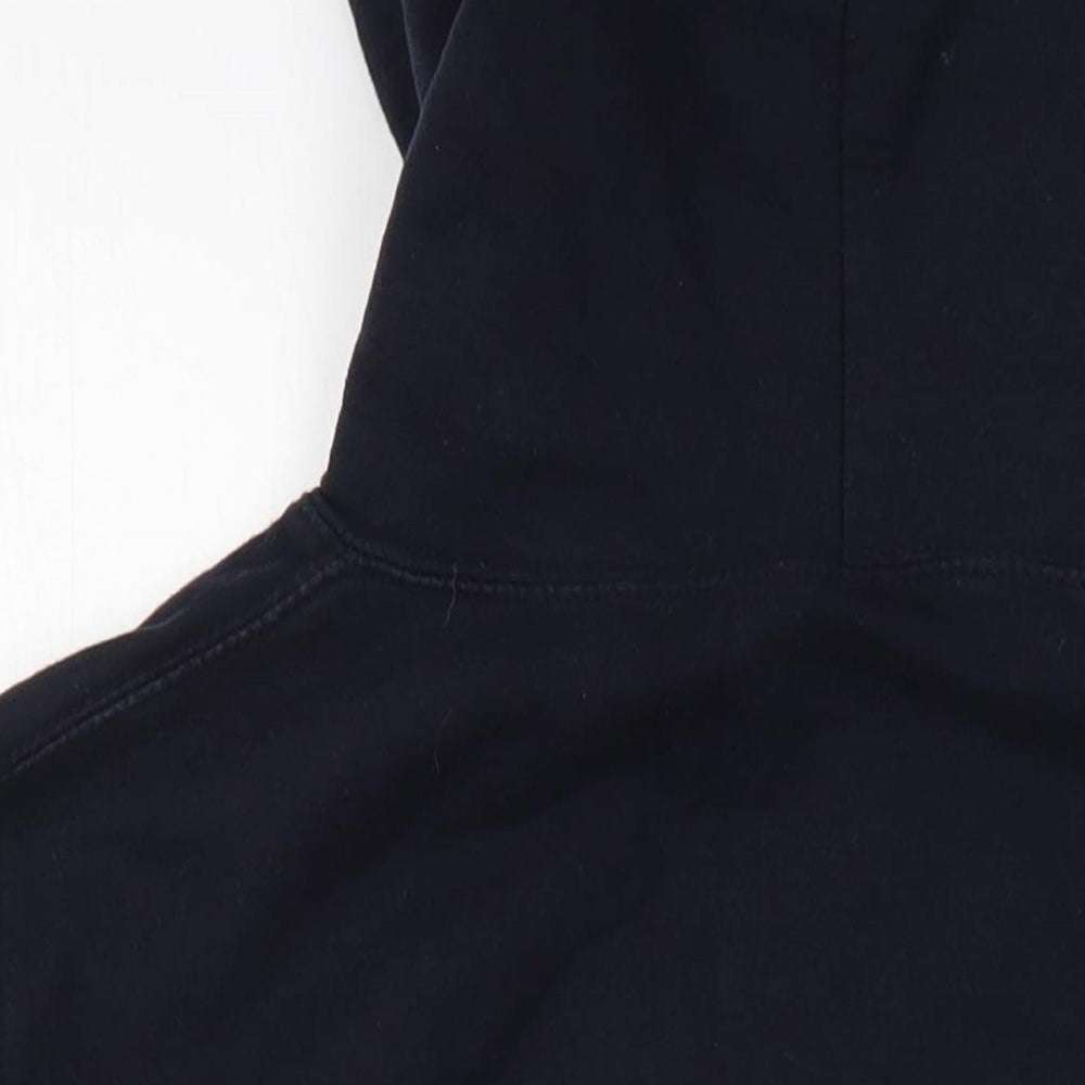 Awdis Mens Blue Cotton Pullover Hoodie Size S