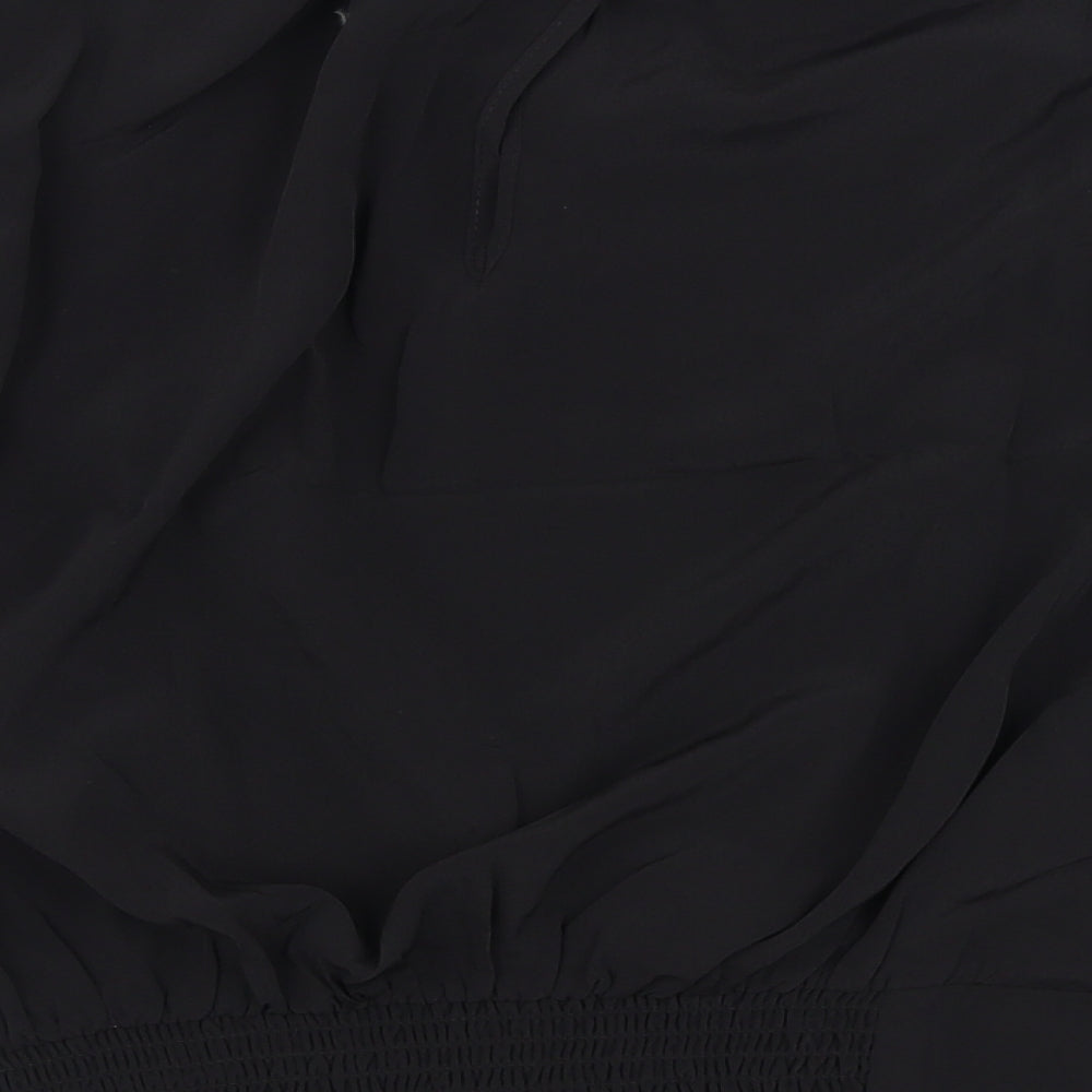 Dorothy Perkins Womens Black Polyester Basic Blouse Size 8 Square Neck