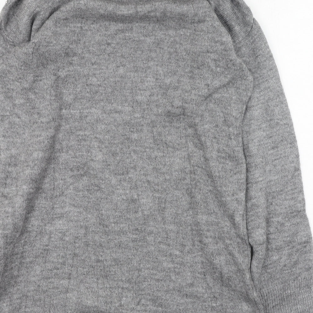Stradivarius Womens Grey High Neck Acrylic Pullover Jumper Size S